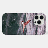 波の上を飛ぶカモメ iPhoneケース (裏面横)