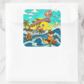 波の下で冒険が待ち受けている！ スクエアシール (バッグ)