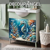 波の下の船馬の宝 – デコパージュ –  薄葉紙