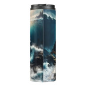 波の中で泳ぐスチームパンクのオルカ。 タンブラー (裏面)