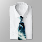 波の中で泳ぐスチームパンクのオルカ。 ネクタイ (タイ)