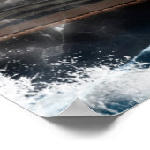 波の中で泳ぐスチームパンクのオルカ。 ポスター (角)