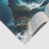 波の中で泳ぐスチームパンクのオルカ 薄葉紙 (詳細)