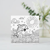 波の中のイルカ | 子供のぬりえページ (スタンド正面)