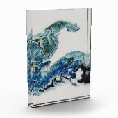 波の中のドラゴン – 抽象的な海の芸術 フォトブロック (左)