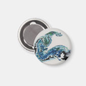 波の中のドラゴン - 抽象的な海洋エネルギーの磁石 マグネット (正面/裏面)