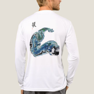 波の中のドラゴン - 抽象的な海洋エネルギーのTシャツ トライブレンドTシャツ