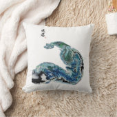 波の中のドラゴン - 抽象的な海洋エネルギー クッション (ブランケット)