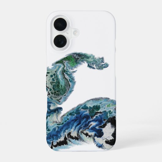 波の中のドラゴン – 抽象的な海洋エネルギー iPhone 16ケース (裏面)