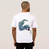 波の中のドラゴン - 抽象的な海洋エネルギー Tシャツ (裏面フル)