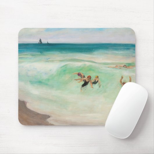 波の中の入浴者 |アンリ・レバスク マウスパッド (マウス)