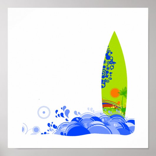 波の中の緑の板 ポスター (正面)