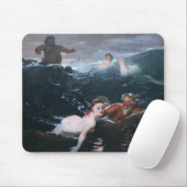 波の中の遊ニンフとサティルス マウスパッド (マウス)