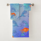 波の中の金魚 バスタオルセット (インサイチュ)
