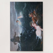 波の中を泳ぐニンフとサティエ ジグソーパズル (縦)