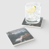 波の中を泳ぐニンフとサティエ ストーンコースター (横)