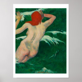 『波の中』 1889年ポール・ゴーギャンのポスター ポスター