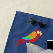 波の乗馬のサーフィンの鮫の海賊オウム ビーチタオル (インサイチュ)