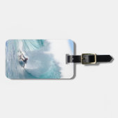 波の伝説のロッシェルBallardサーフィンのハワイの波 ラゲッジタグ (正面横)