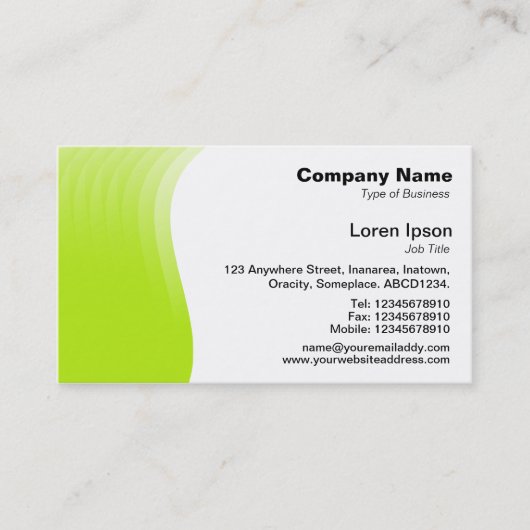 波の余白 – 黄色（緑） 名刺 (正面)
