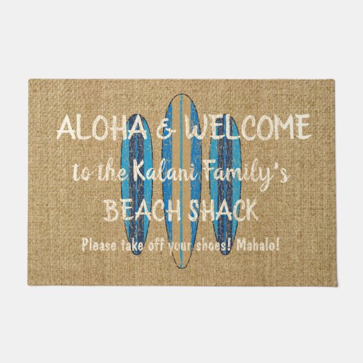 波の印はモノグラムのハワイアンをアロハカスタマイズ ドアマット (正面)