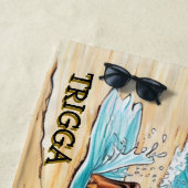 波の名前の追加、ダックスン走ド犬の名前 ビーチタオル (インサイチュ)