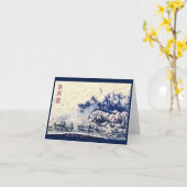 「波の壁 – クリーム」グリーティングカード カード (黄色い花)