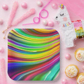 波の審美的モダンデザイン ペーパープレート (パーティー)