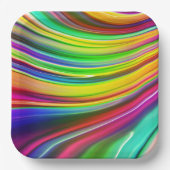 波の審美的モダンデザイン ペーパープレート (正面)