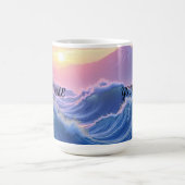 波の山並みカスタムデザイン コーヒーマグカップ (中央)