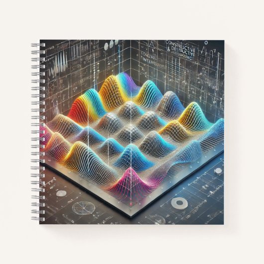 波の干渉ブックカバー 振動する物理学  ノートブック (正面)