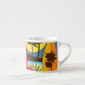 波の店のサーフィンの海のビーチのサーフボードのヤシの木 エスプレッソカップ (右)