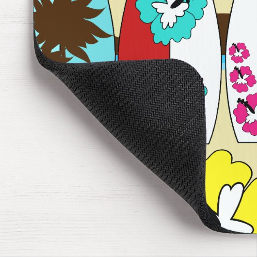 波の店のサーフィンの海のビーチのサーフボードのヤシの木 マウスパッド (コーナー)