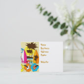 波の店のサーフィンの海のビーチのサーフボードのヤシの木 名刺 (スタンド正面)