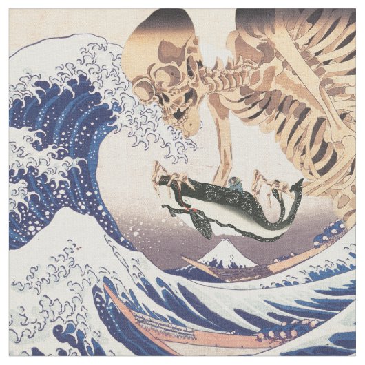 波の怪素晴らし物 ファブリック (クローズアップ)