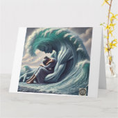 波の悔やみや弔慰 カード (黄色い花)