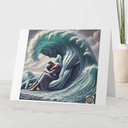 波の悔やみや弔慰 カード (正面)