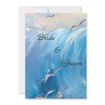 波の招待状をイメージした海の結婚式