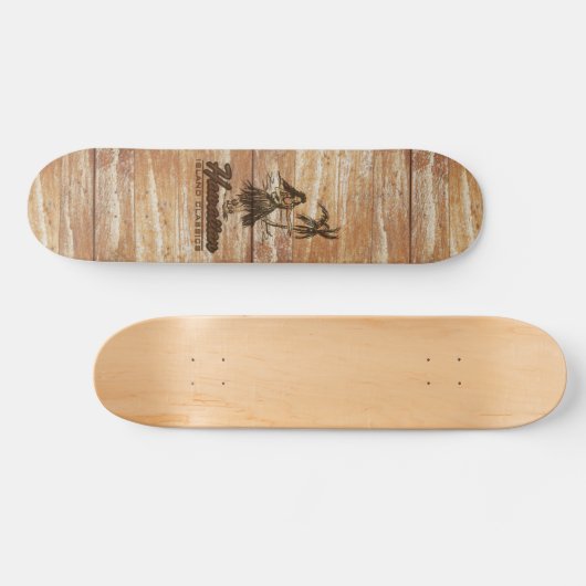 波の掘っ建て小屋のハワイのフェイクな木 スケートボード (横)