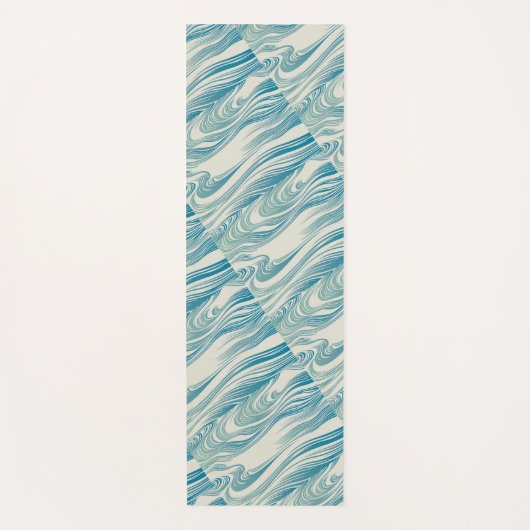 波の日本のパターン ヨガマット (正面)