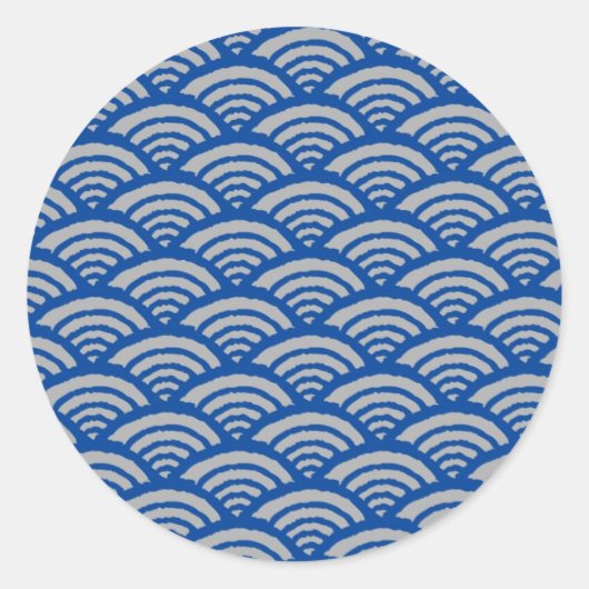 波の日本のパターン ラウンドシール (正面)