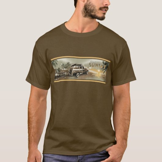 波の日没 Tシャツ (正面)