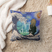 波の星空の夜素晴らしの悲鳴 クッション (ブランケット)