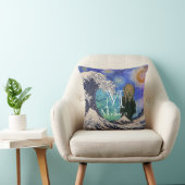 波の星空の夜素晴らしの悲鳴 クッション (椅子)