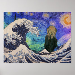 波の星空の夜素晴らしの悲鳴 ポスター