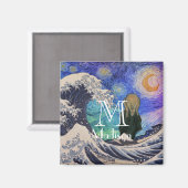 波の星空の夜素晴らしの悲鳴 マグネット (正面/裏面)