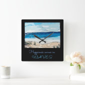 波の来幸せアクリルの壁時計 スクエア壁時計 (ホーム)