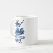 波の来幸せサーファー・サーフ コーヒーマグカップ (正面左)
