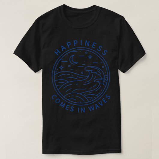 波の来幸せWave Surferサーフ海Be Tシャツ (デザイン正面)