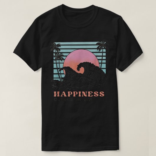 波の来幸せWave Surferサーフ海Be Tシャツ (デザイン正面)